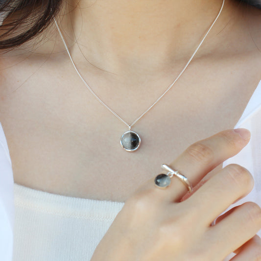 Custom Memorial Jewelry Pendant Pet Fur Dog Cat Hair keepsake Necklace