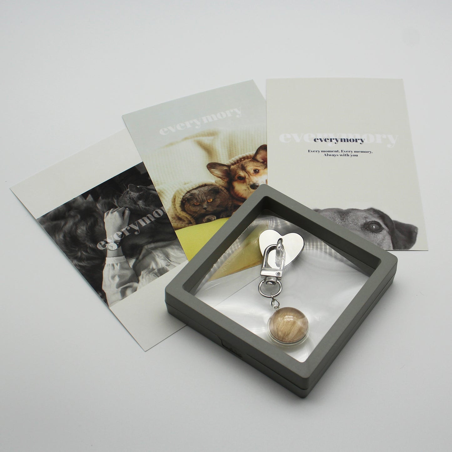 Custom Pet Memorial Jewelry Pendant Dog Cat Fur hair keepsake Ball Ring